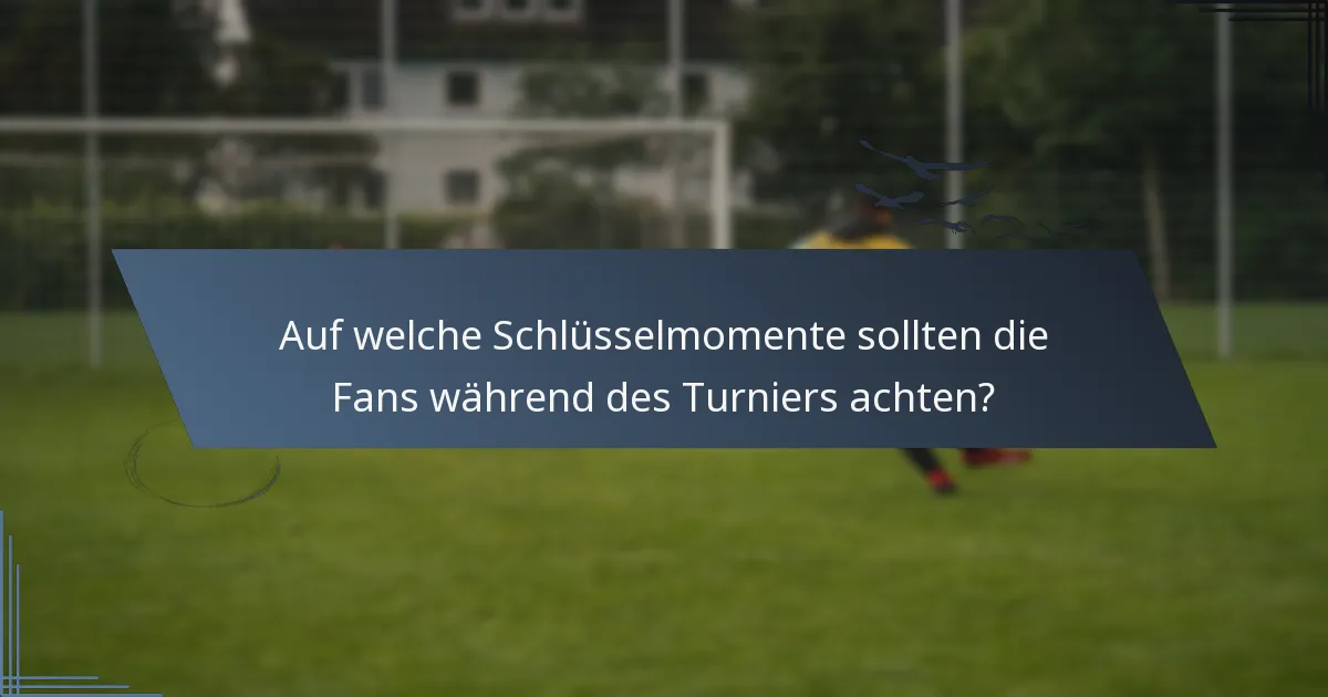Auf welche Schlüsselmomente sollten die Fans während des Turniers achten?