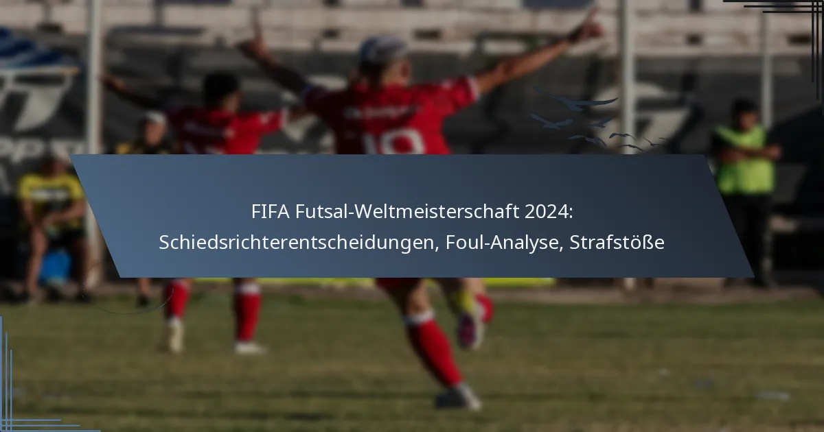 FIFA Futsal-Weltmeisterschaft 2024: Schiedsrichterentscheidungen, Foul-Analyse, Strafstöße