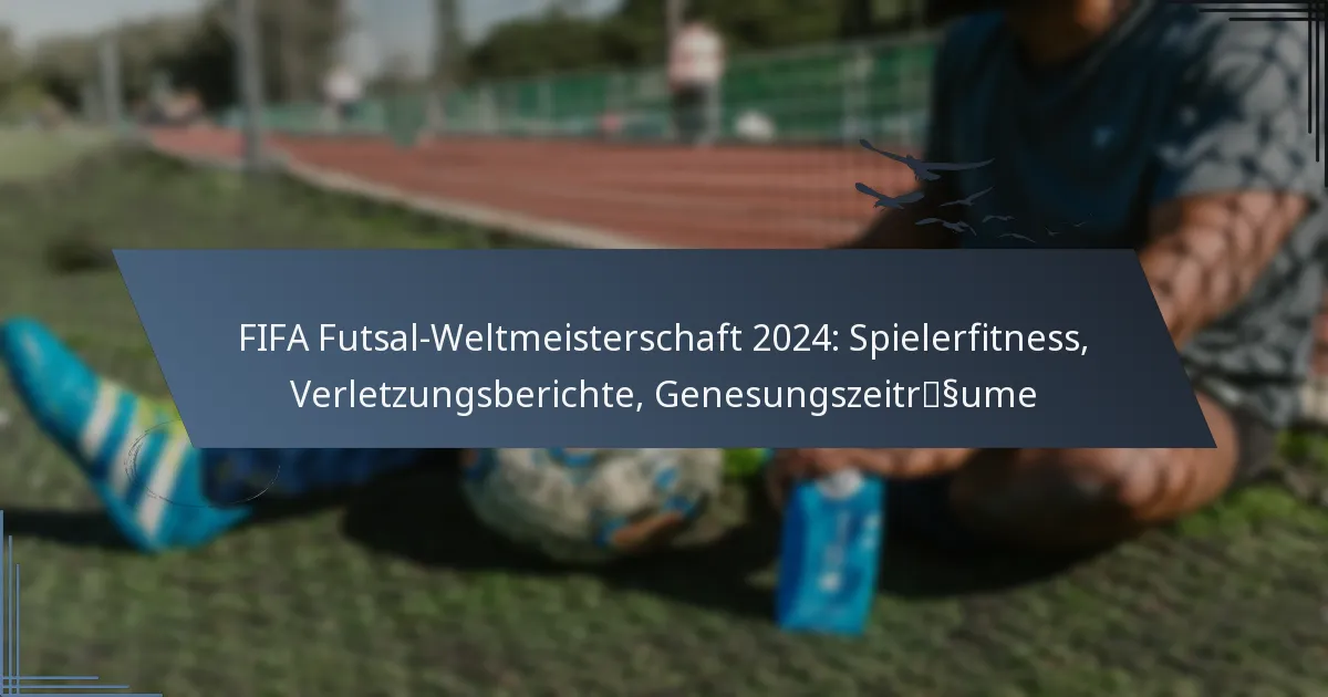 FIFA Futsal-Weltmeisterschaft 2024: Spielerfitness, Verletzungsberichte, Genesungszeiträume