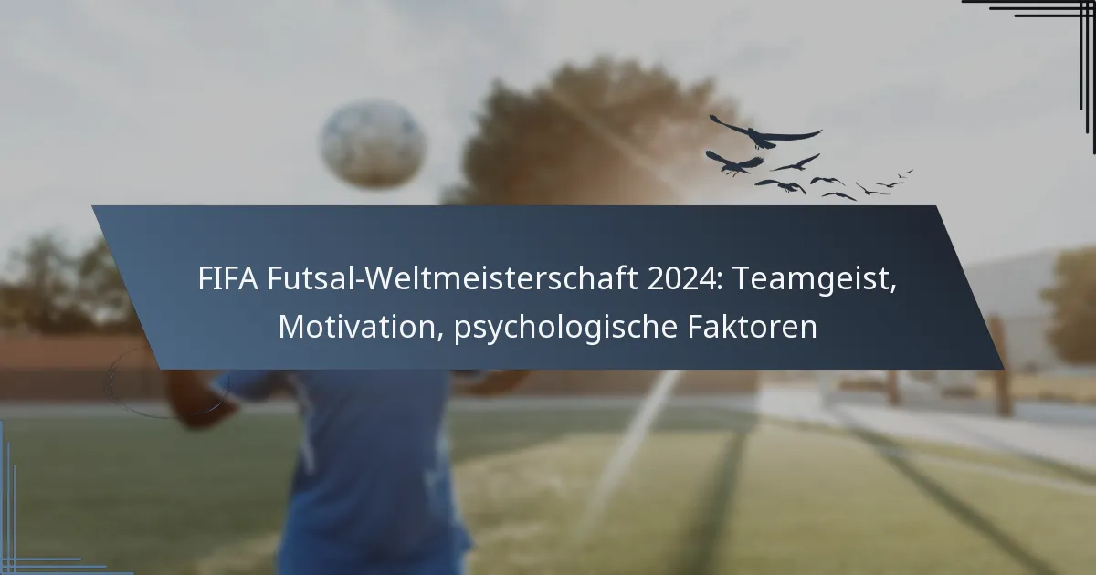 FIFA Futsal-Weltmeisterschaft 2024: Teamgeist, Motivation, psychologische Faktoren