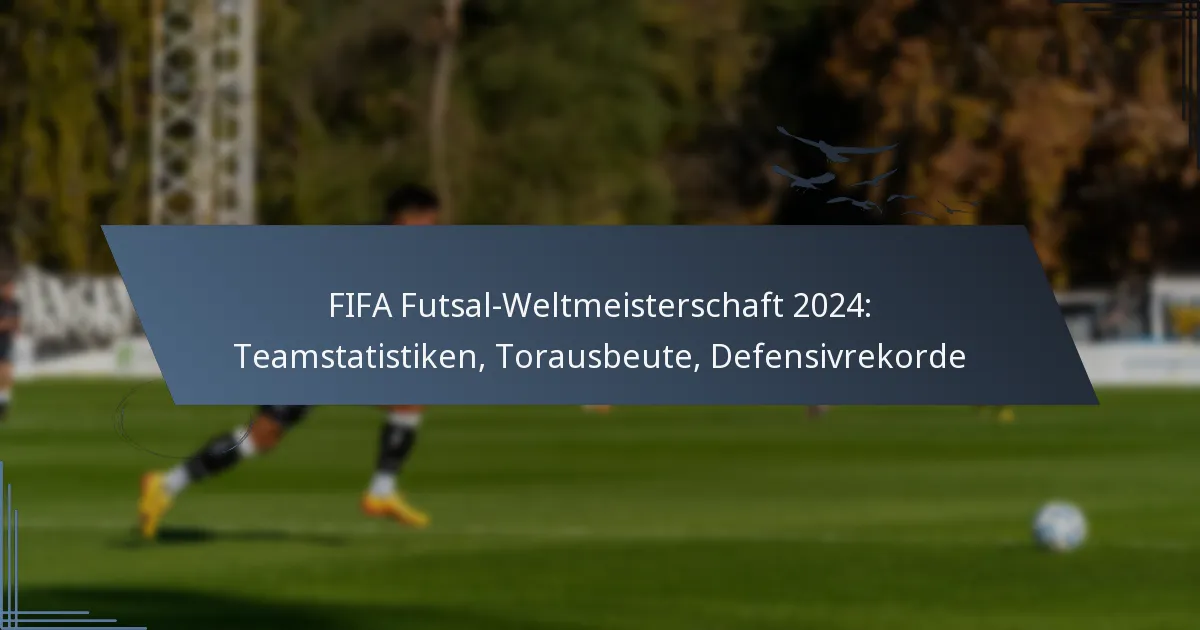 FIFA Futsal-Weltmeisterschaft 2024: Teamstatistiken, Torausbeute, Defensivrekorde