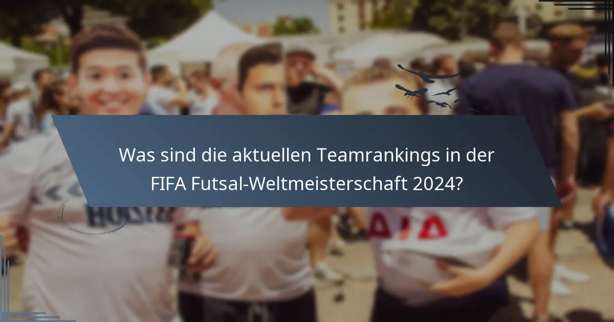 Was sind die aktuellen Teamrankings in der FIFA Futsal-Weltmeisterschaft 2024?