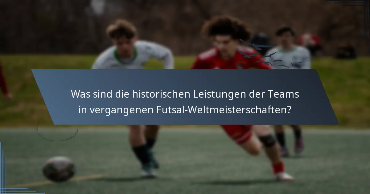 Was sind die historischen Leistungen der Teams in vergangenen Futsal-Weltmeisterschaften?