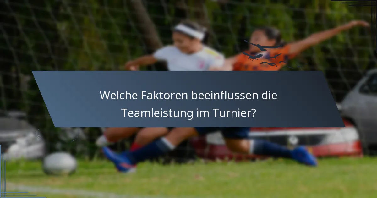 Welche Faktoren beeinflussen die Teamleistung im Turnier?