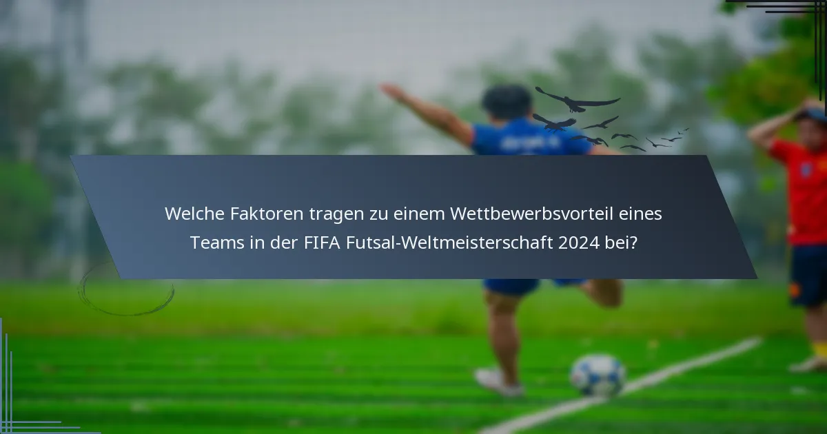 Welche Faktoren tragen zu einem Wettbewerbsvorteil eines Teams in der FIFA Futsal-Weltmeisterschaft 2024 bei?