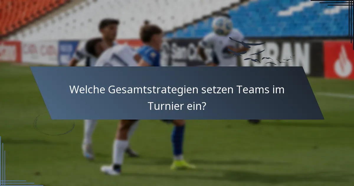 Welche Gesamtstrategien setzen Teams im Turnier ein?