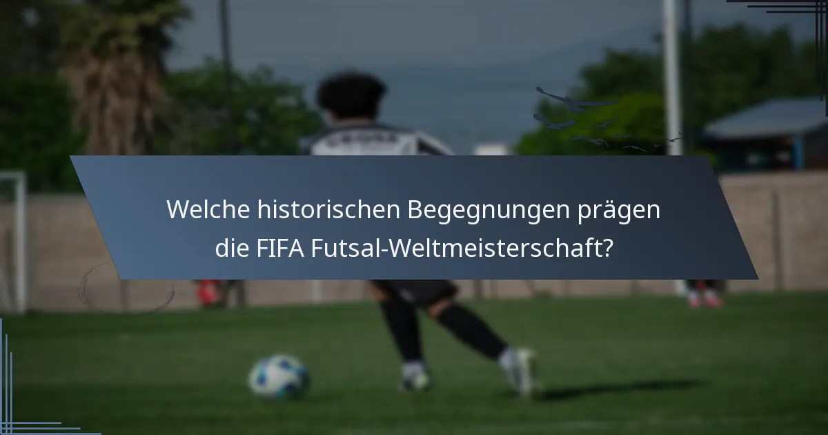 Welche historischen Begegnungen prägen die FIFA Futsal-Weltmeisterschaft?