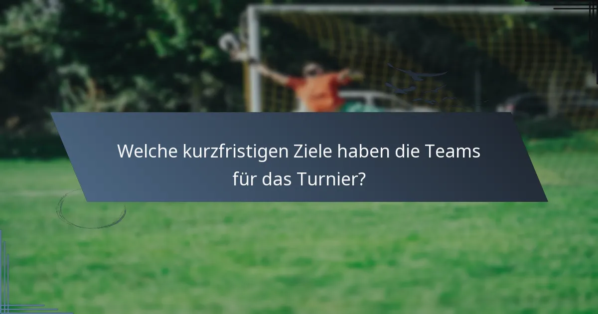 Welche kurzfristigen Ziele haben die Teams für das Turnier?