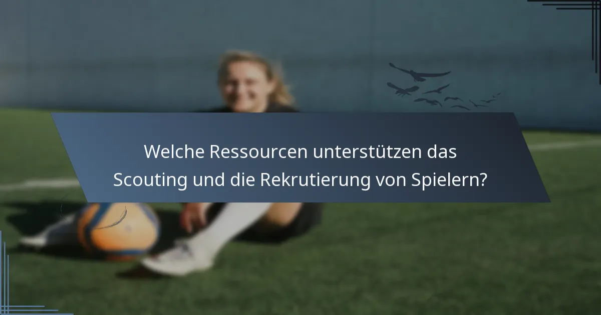 Welche Ressourcen unterstützen das Scouting und die Rekrutierung von Spielern?