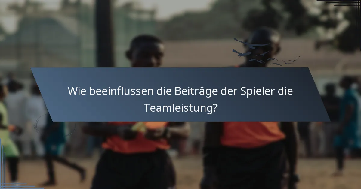 Wie beeinflussen die Beiträge der Spieler die Teamleistung?