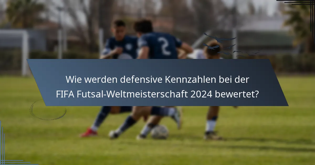 Wie werden defensive Kennzahlen bei der FIFA Futsal-Weltmeisterschaft 2024 bewertet?