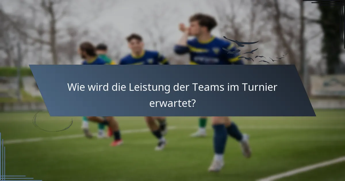 Wie wird die Leistung der Teams im Turnier erwartet?